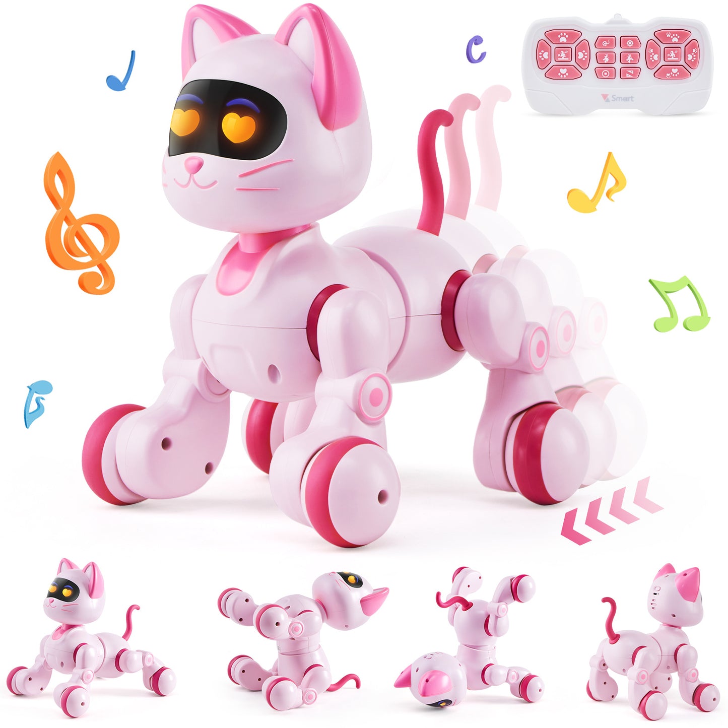 US Local VEVOR RC Robot Cat Toy For Kid Talking Dancing Touch Remote Control Programmable