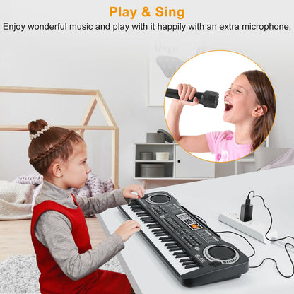 US Local 61 Keys Digital Music Electronic Keyboard Electric Piano Musical Instrument Kids Learning Keyboard With Microphone For Beginners Kids Girls Boys Adults