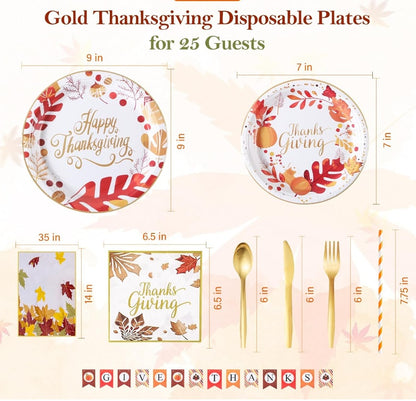 Thanksgiving Plates And Napkins Party Supplies Tableware Set