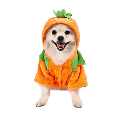US Local Dog Hoodie Cute Funny Halloween Style Pumpkin Cosplay Costume Warm Puppy Fleece Clothes