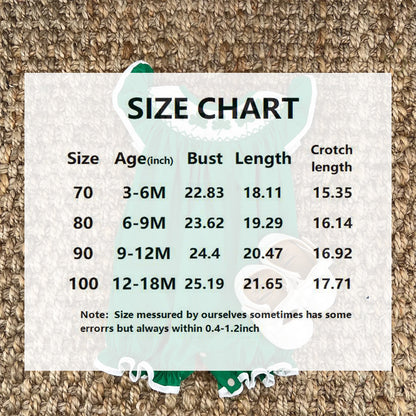 US Local Baby Short Sleeve Romper With Clover Embroidery, Ruffle Trim Playsuit For Summer Vacation