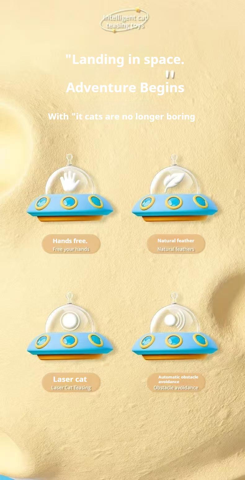 US Local Smart Electric Cat Car With Automatic Laser Pointer - Cat Fun, Energy-Saving Product