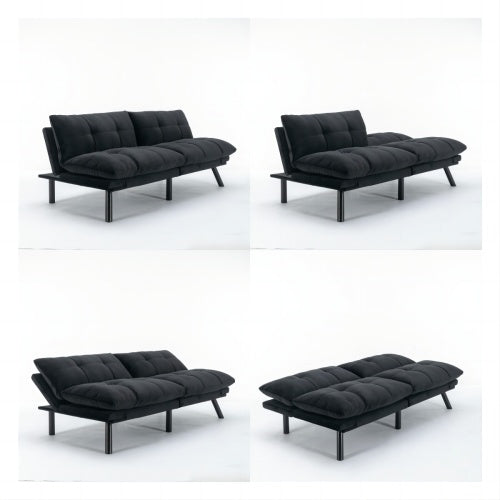 US Local Black Convertible Folding Modern Sofa Bed