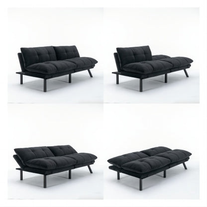 US Local Black Convertible Folding Modern Sofa Bed