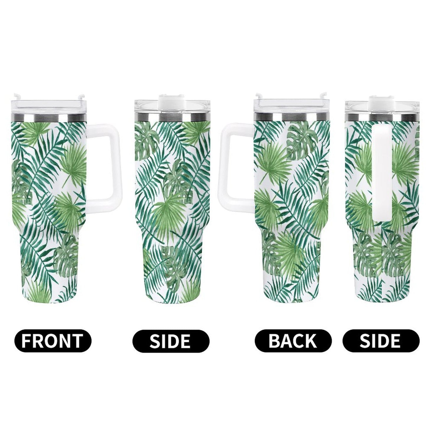 PHDT00392 POD US Local Tumbler 40 oz Large Capacity Car Cup Leaves, Jungle