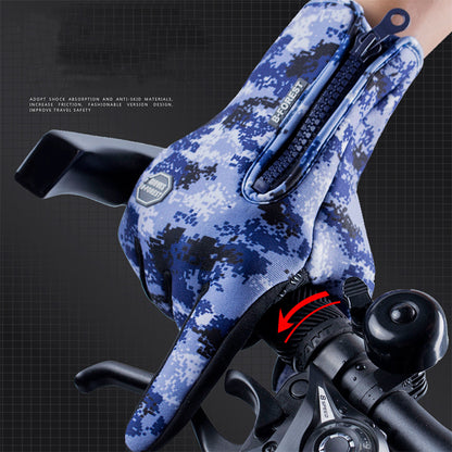US Local Winter Gloves Touch Screen Riding Motorcycle Sliding Waterproof Sports Gloves With Fleece