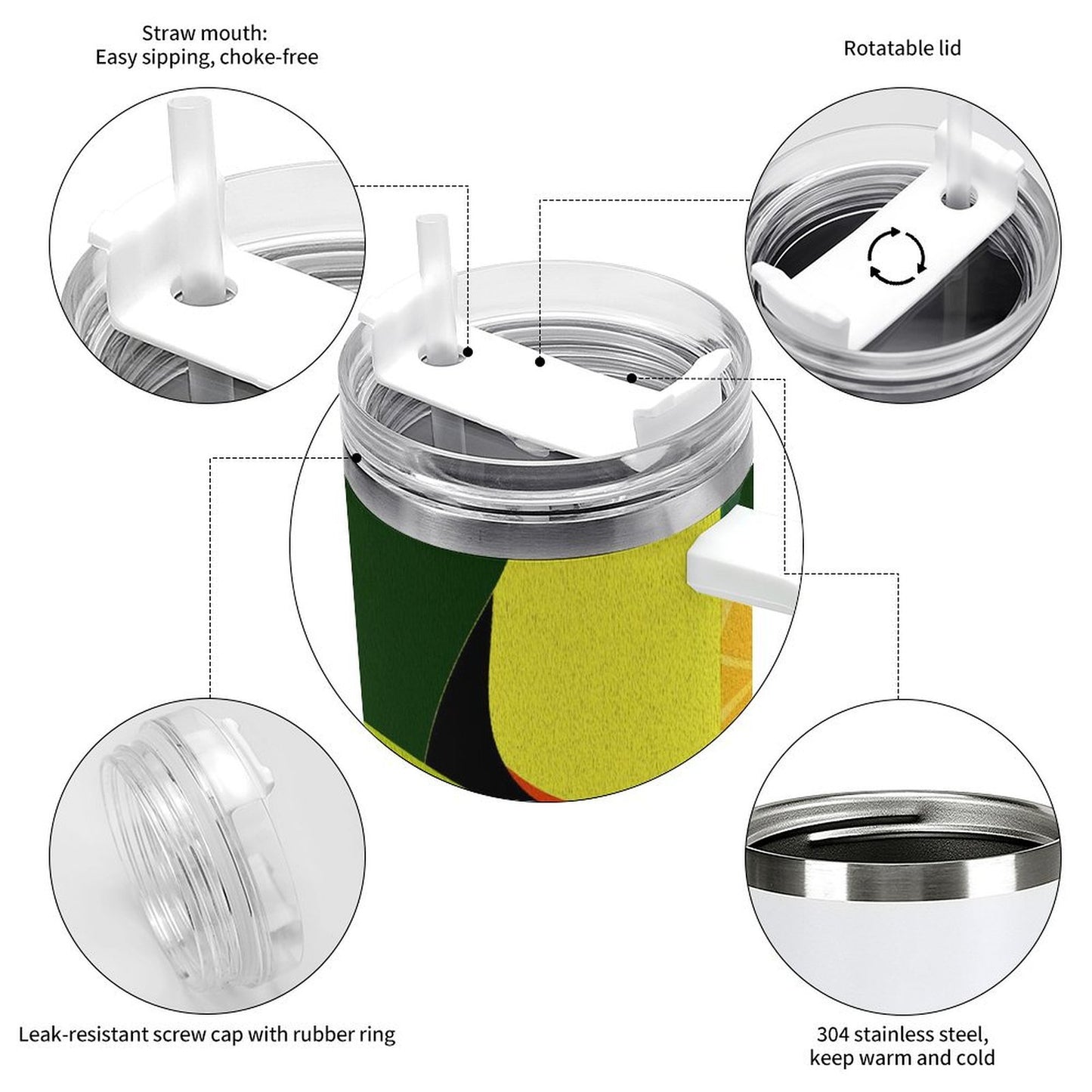 PHDT00227 POD US Local Tumbler 40 oz Large Capacity Car Cup Big Billed Bird, Jungle