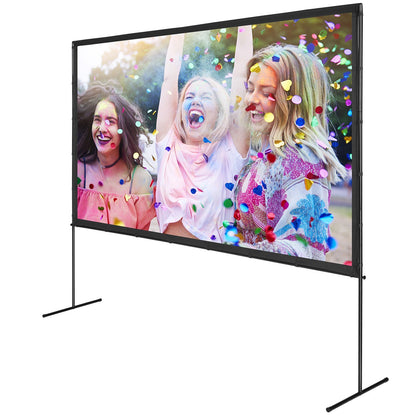 US Local VEVOR Projector Screen With Stand, 120 Inch 4K 1080 HD Outdoor Movie Screen With Stand, Wrinkle-Free Projection Screen With Bar Feet And Carry Bag, For Home Theater Cinema Backyard Movie Night