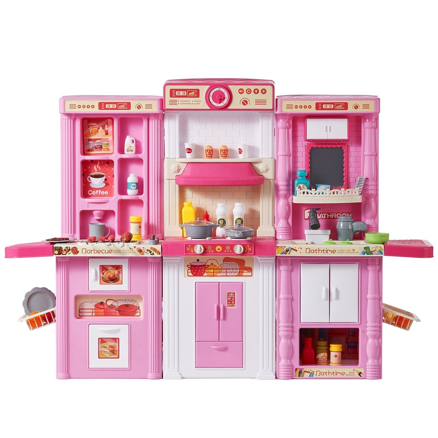 US Local Christmas Gift  VEVOR Kitchen Playset Kids Pretend Cooking Play Toy 74 Piece Accessories