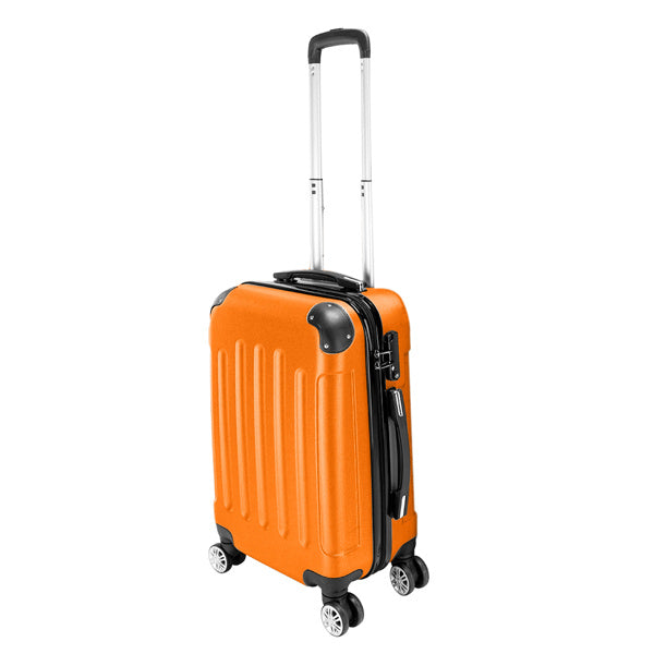 US Local 3-in-1 ABS Trolley Case 20 Inches, 24 Inches, 28 Inches Orange