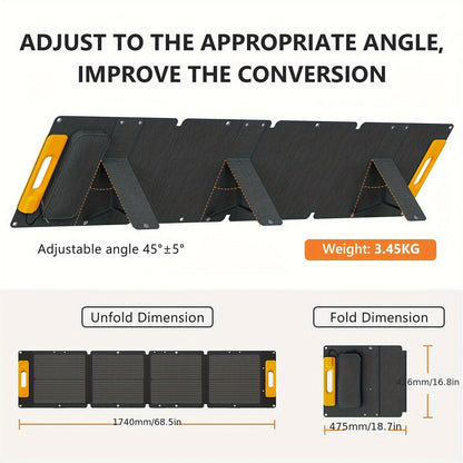US Local 100W Portable Foldable Solar Charging Panel - High Efficiency With USB-C PD3.0, USB-A QC3.0 And DC 20V Output, Lightweight And Compact Design For Camping, Hiking, RV Outings And Outdoor Adventures