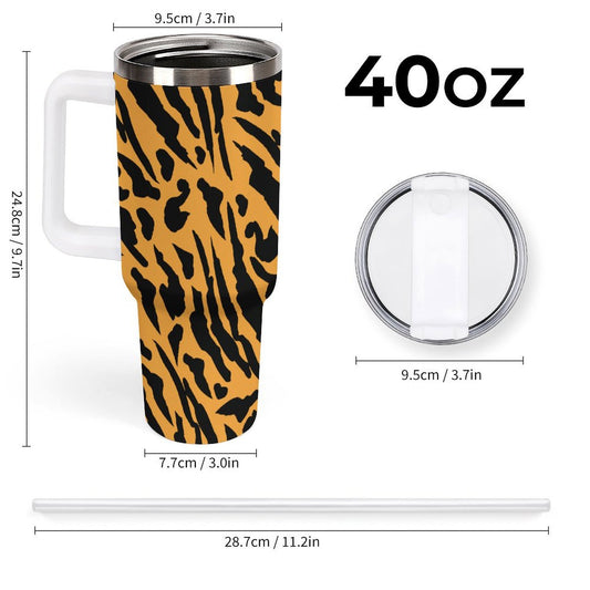 POD US Local Tumbler 40 oz Large Capacity Car Cup Yellow Tiger