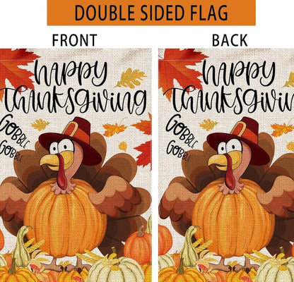 Thanksgiving Garden Banner Autumn Turkey Double-sided Linen