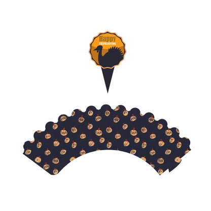 Thanksgiving Day Cupcakes Surrounded By Cards