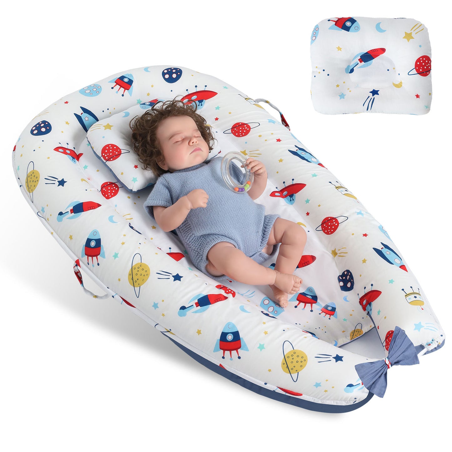US Local Baby's Crib pure Cotton Sleeve , High-grade Memory Foam, Inner Core, Detachable, Easy To Clean, Easy To Carry
