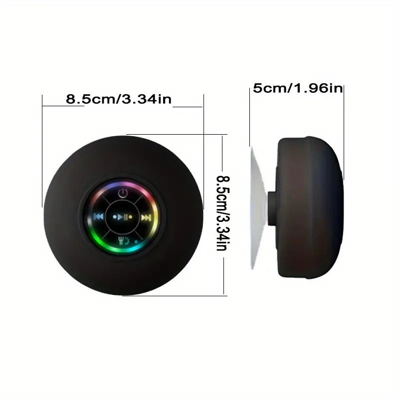 US Local Wireless Speaker In The Bathroom - Audio, USB Charging Button Control, With Suction Cup, Secure Installation - Wireless Connection