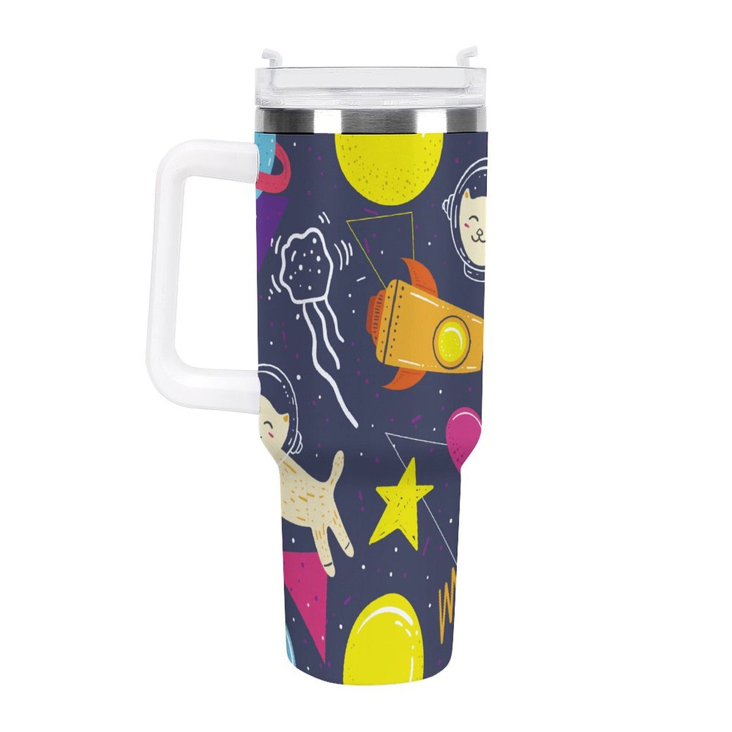 PHDT00348 POD US Local Tumbler 40 oz Large Capacity Car Cup Cosmic Planet Cat