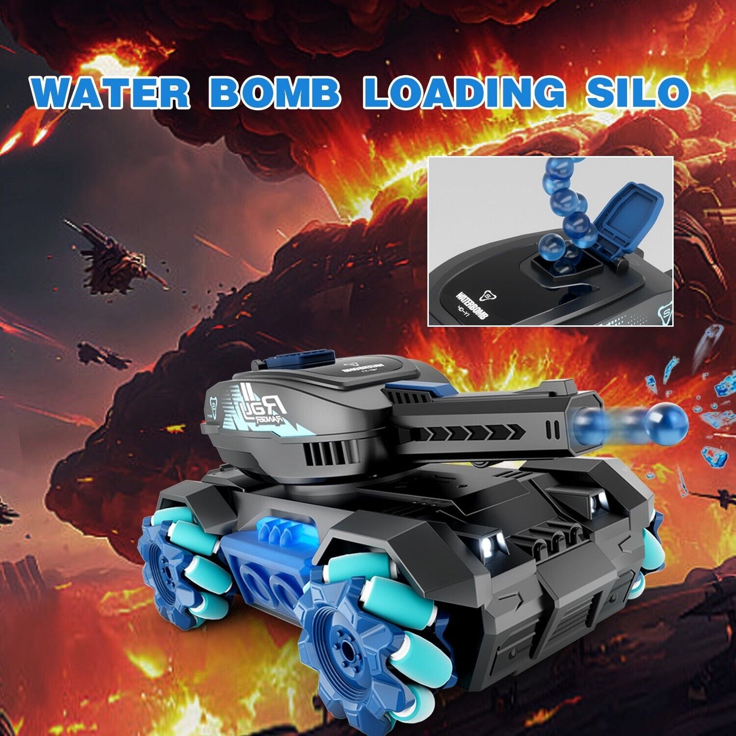 US Local RC Tank Toys Four Wheel Drive Remote Control Car 2.4G Gesture Control Water Bomb