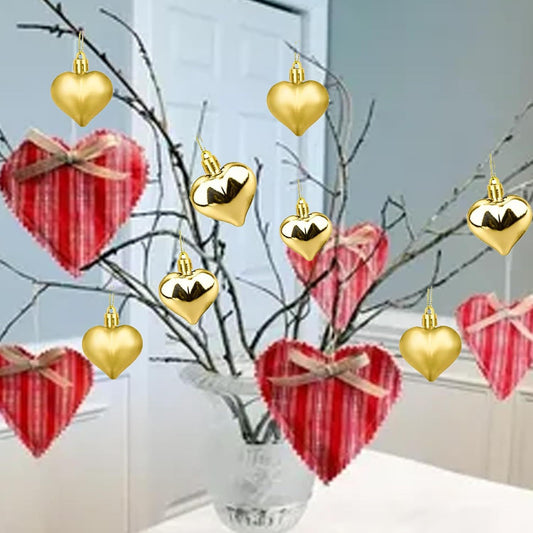 US Local 12 Pcs Christmas Heart Pendants