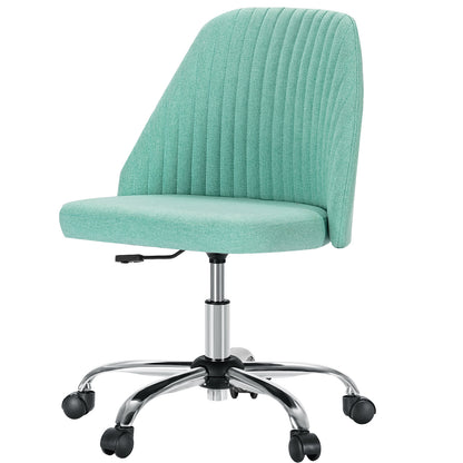 US Local Modern Fabric Armless Adjustable Swivel Office Desk Chairs With Wheels