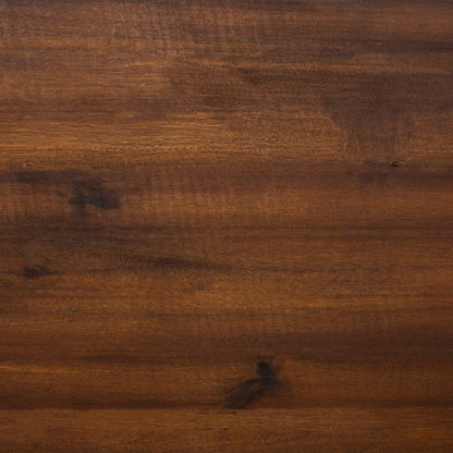 US Local Contemporary 3-Piece Modular Acacia Wood Left And Right Arm Chairs And Ottoman Dark Brown