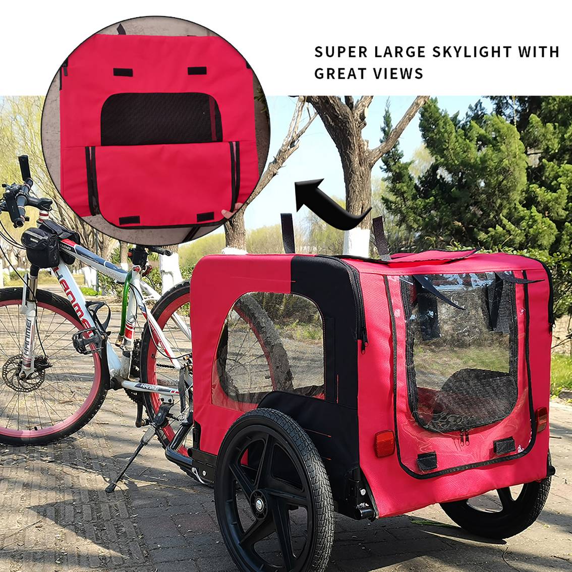 US Local Bicycle Trailer For Pets Outdoor Foldable Dog Trailer With Reflectors