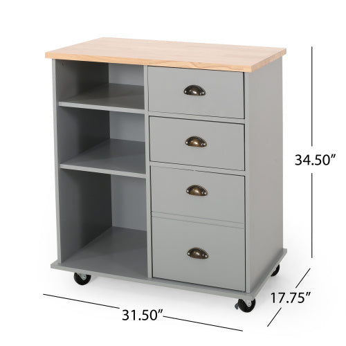 US Local Kitchen Trolley 2 Drawers - 1 Door