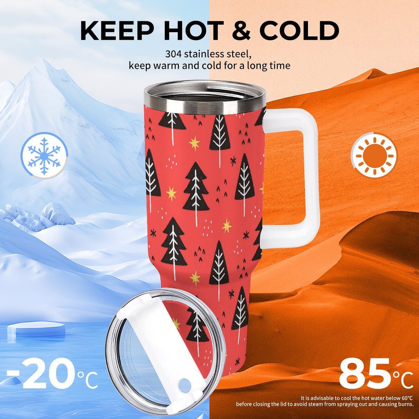 PHDT00003 POD US Local Tumbler 40 oz Large Capacity Car Cup Christmas