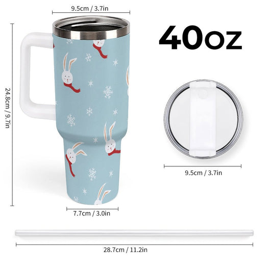 PHDT00304 POD US Local Tumbler 40 oz Large Capacity Car Cup Christmas Rabbit Snowflake