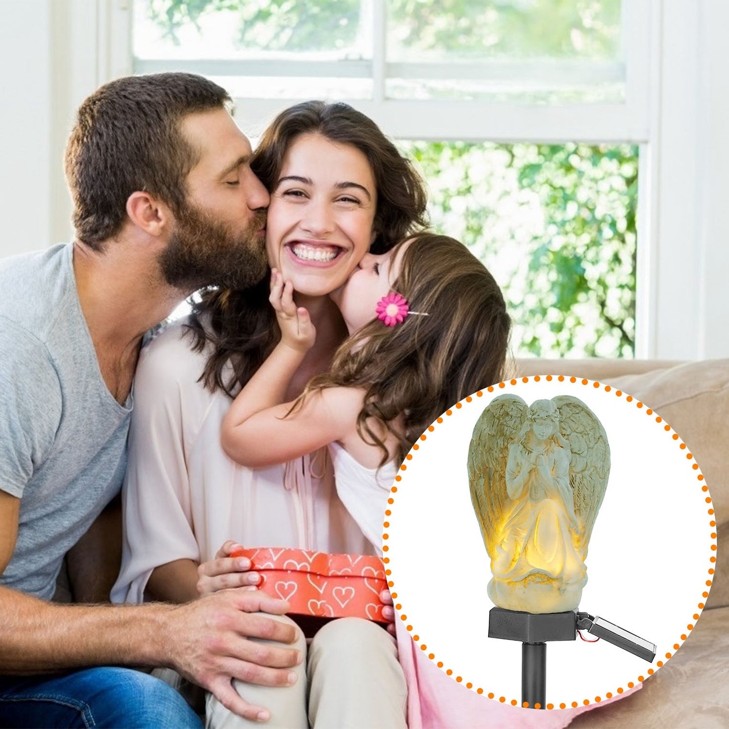 US Local 1Pc Solar Praying Angel Statue Garden Light LED Decoration Angel Lamp IP65 Waterproof Outdoor Decorative Landscape Solar Lawn Lamps For Yard Driveway Walkway Patio