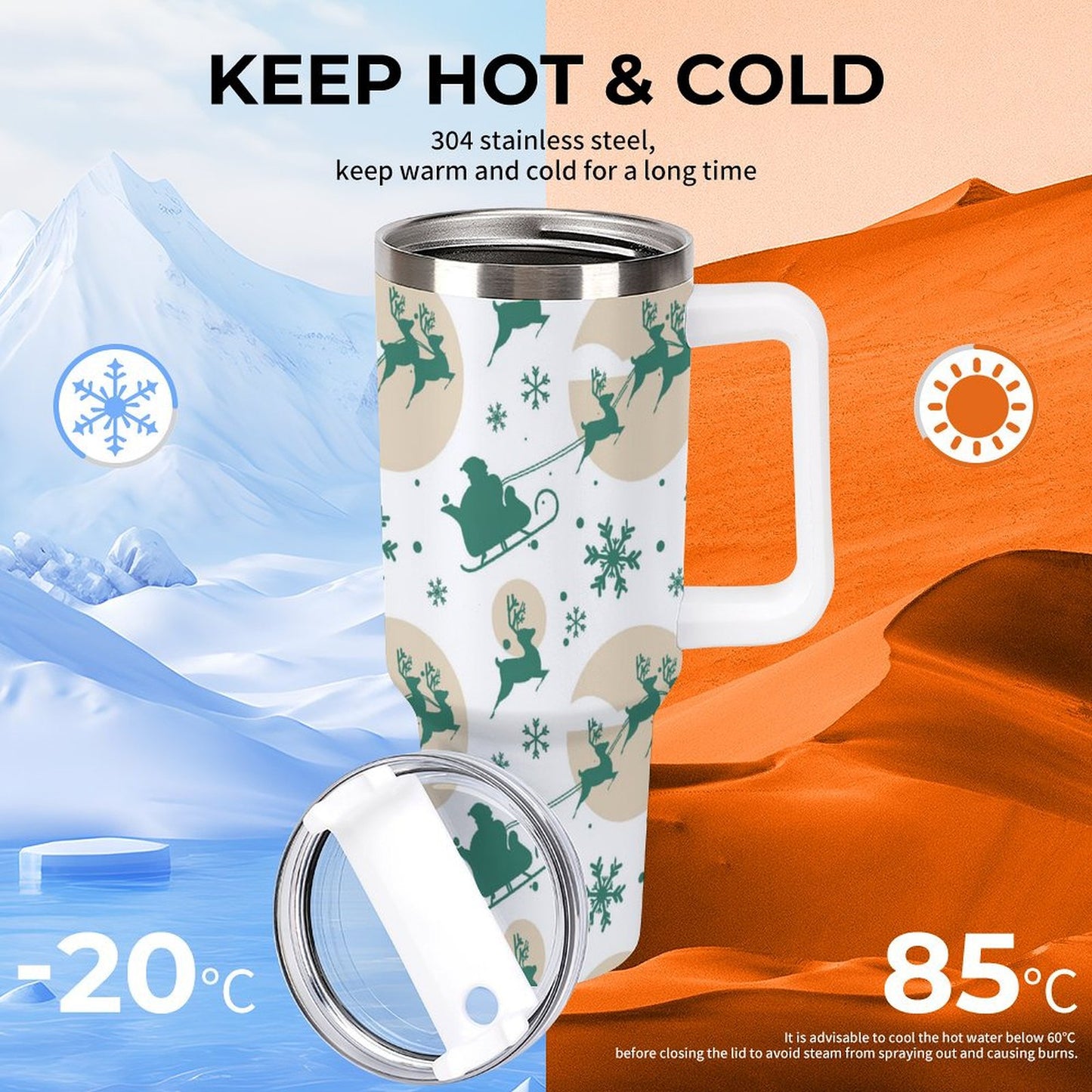 PHDT00068 POD US Local Tumbler 40 oz Large Capacity Car Cup Christmas Winter