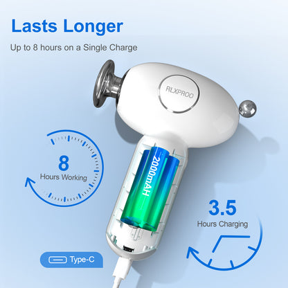 US Local Mini Massage Gun - Deep Tissue Percussion Massager With Heating Function, 5 Speed Levels, Portable Muscle Relaxation For Athletes & Recovery, USB Rechargeable