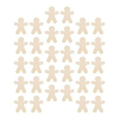 US Local 30 Pieces Of Unpainted Gingerbread Man Slices For Painting DIY Handmade Christmas And Halloween Supplies