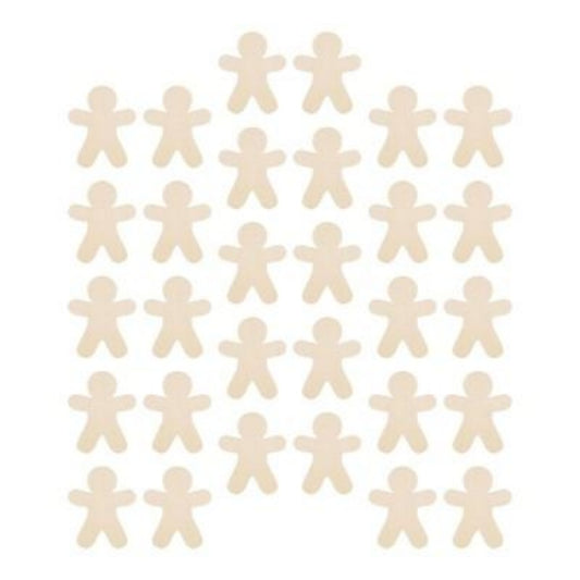 30 Pieces Of Unpainted Gingerbread Man Slices For Painting DIY Handmade Christmas And Halloween Supplies