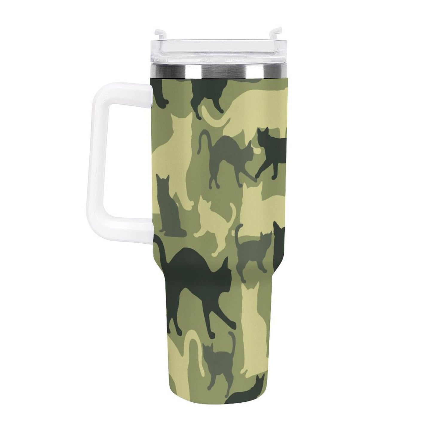 PHDT00381 POD US Local Tumbler 40 oz Large Capacity Car Cup Green Camouflage, Cat