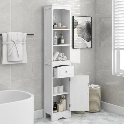US Local Adjustable Shelf Tall Bathroom Cabinet Storage Cabinet With Drawer
