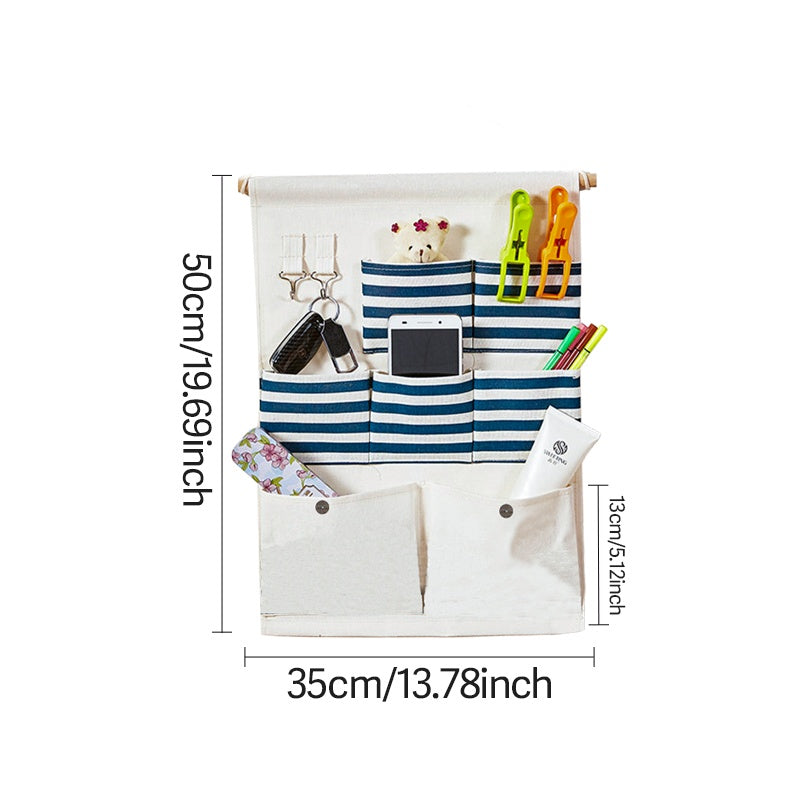 US Local Seven Pockets Storage Hanging Bag-Blue 5002