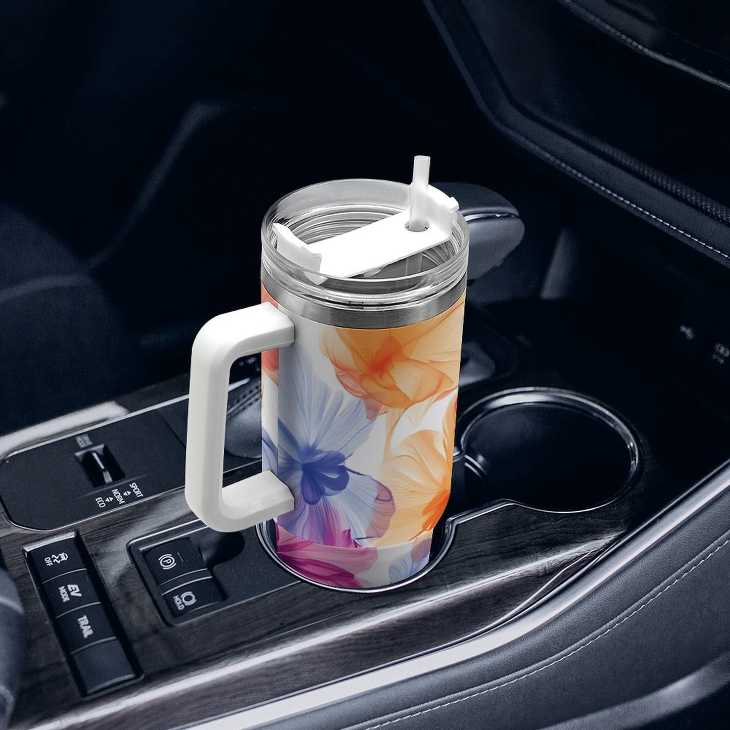 PHDT00475 POD US Local Tumbler 40 oz Large Capacity Car Cup Watercolors, Flowers, Butterflies