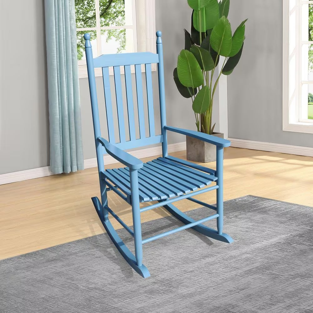 US Local Wooden Porch Rocker Chair Blue