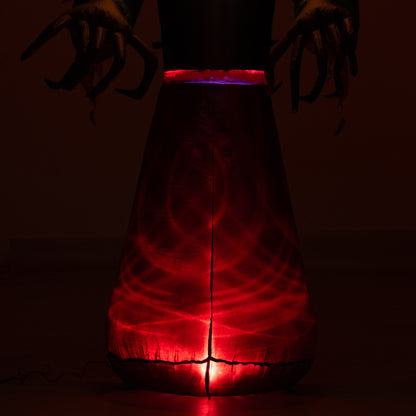 US Local HOMCOM 7 Halloween Inflatable Outdoor Decoration Reaper Ghost Pumpkin, Blow Up LED Yard Decor For Garden, Lawn, Party, Holiday, Waterproo