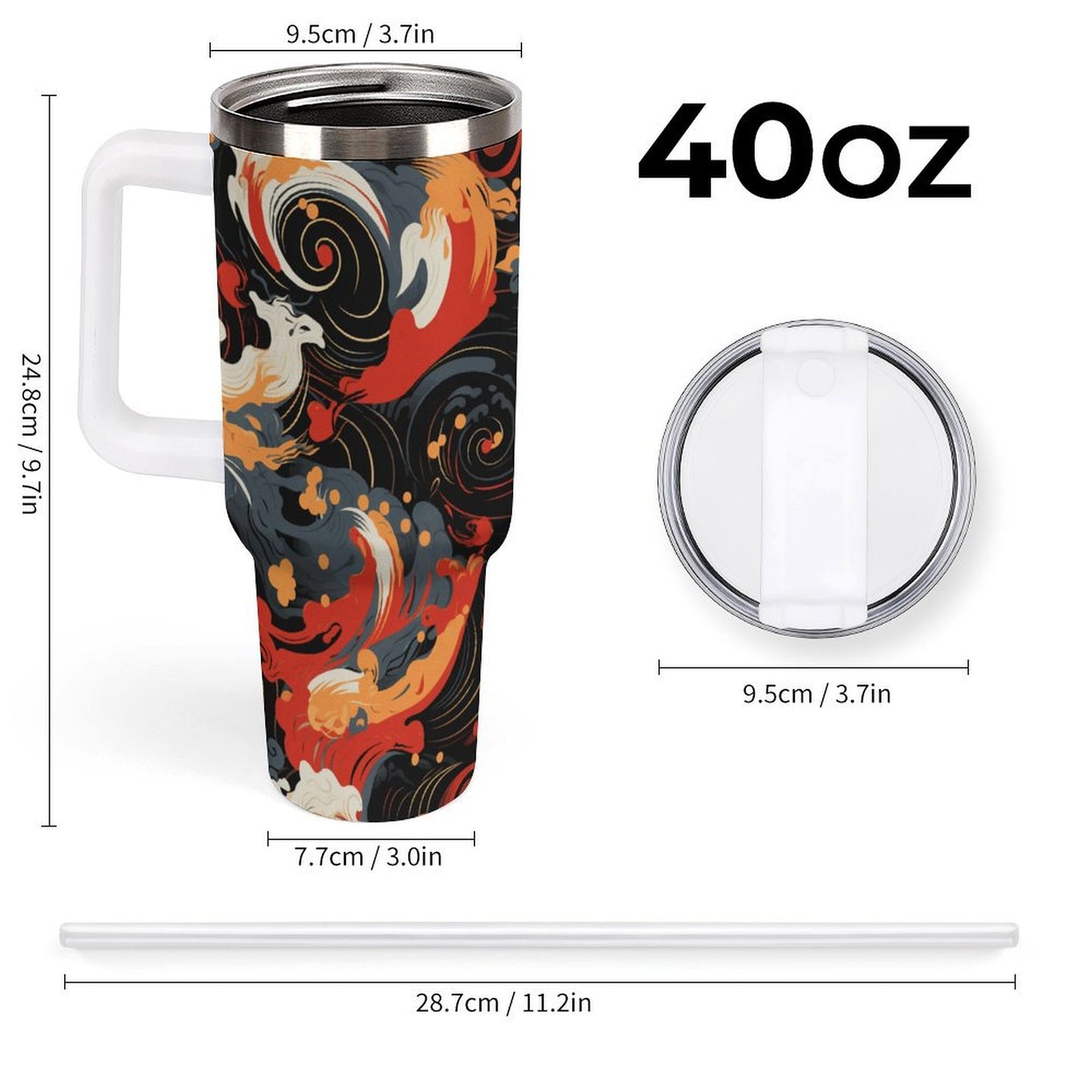 PHDT00501 POD US Local Tumbler 40oz Large Capacity Car Cup Soaring Clouds, Magnificent