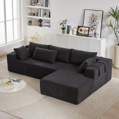 US Local Modern Chenille Upholstered Sectional Sofa Couch Set,Modular 108 L Shaped Sectional Living Room Sofa Set With 6 Pillows,Free Combination Sofa Couch For Living Room,Bedroom