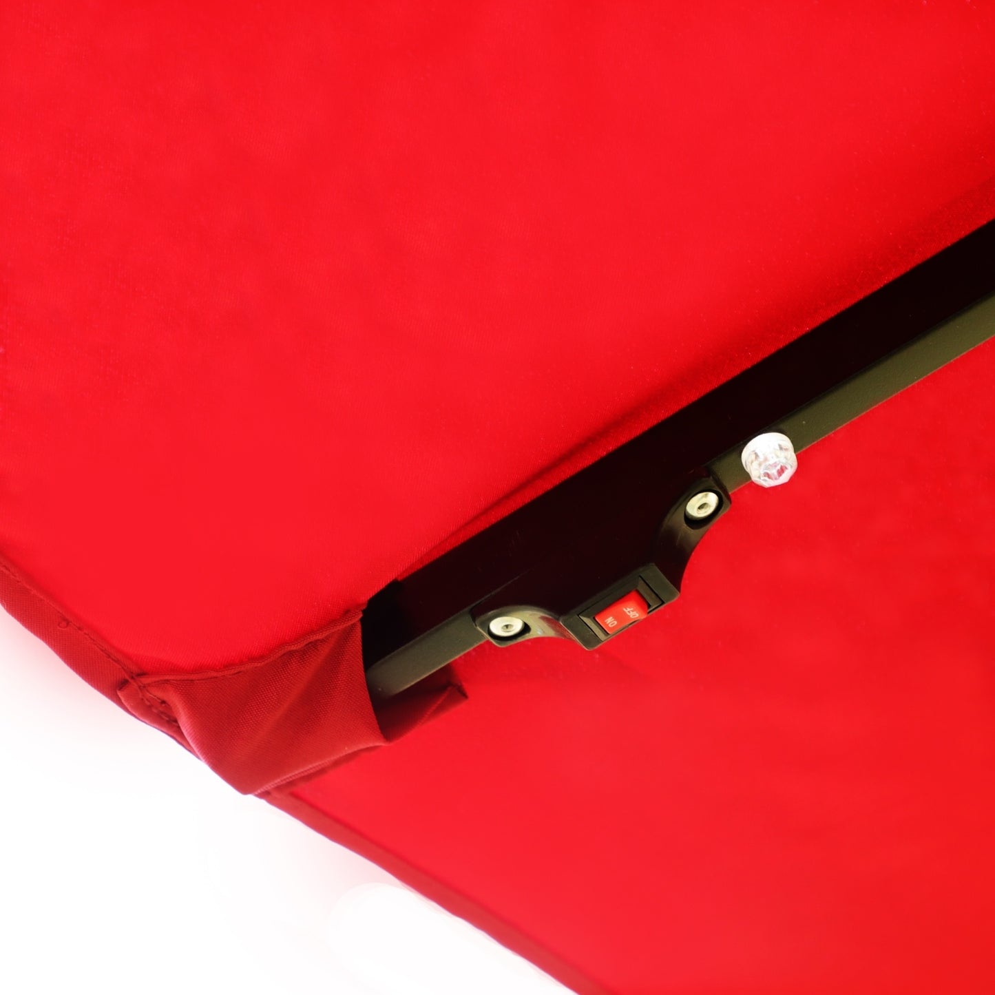 US Local 15x9ft Large Double-Sided Rectangular Outdoor Twin Patio Market Umbrella With Light And Base- Red