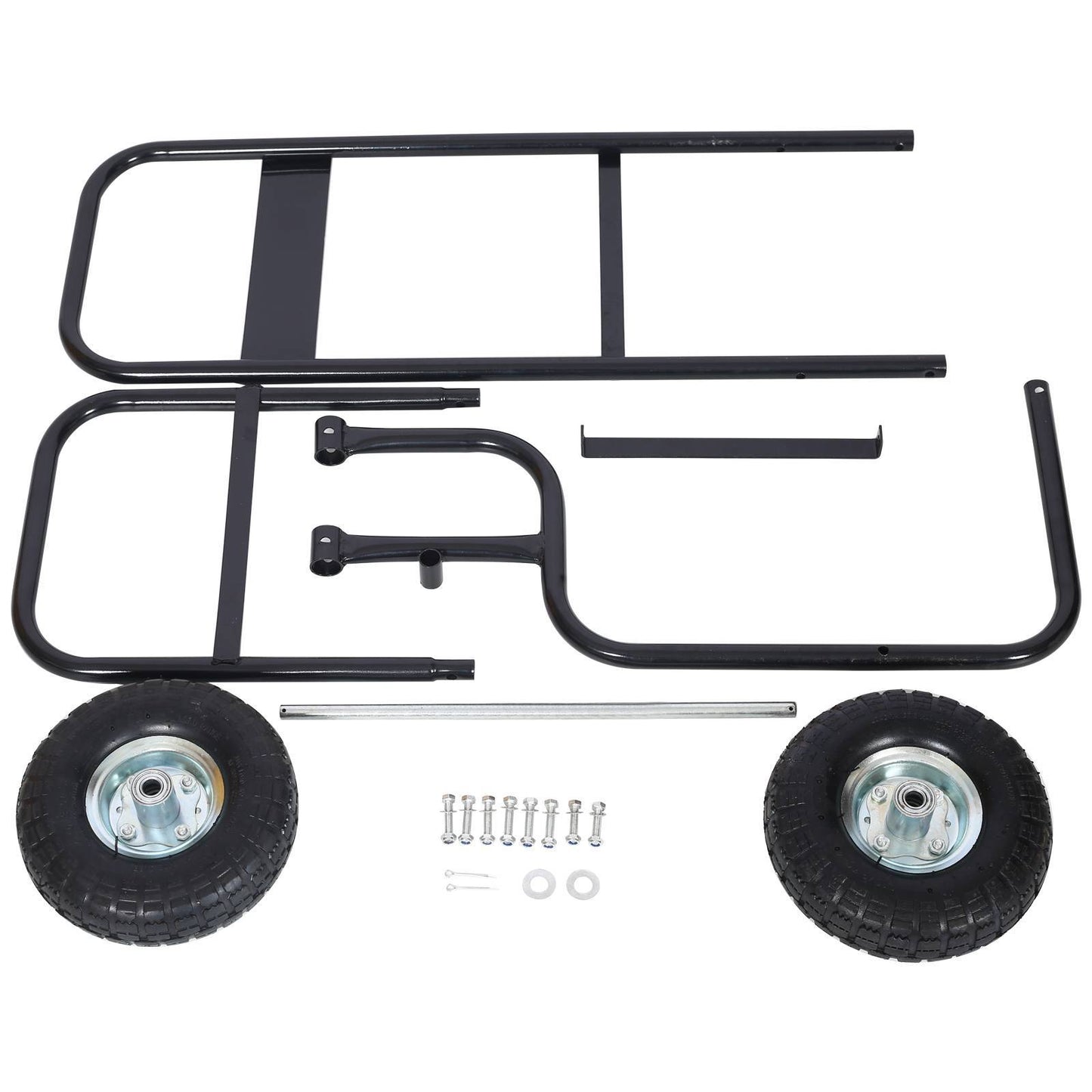 US Local Firewood Cart Fireplace Log Rlling Cart Wood Rack With Pneumatic Wheels Rlling Cart