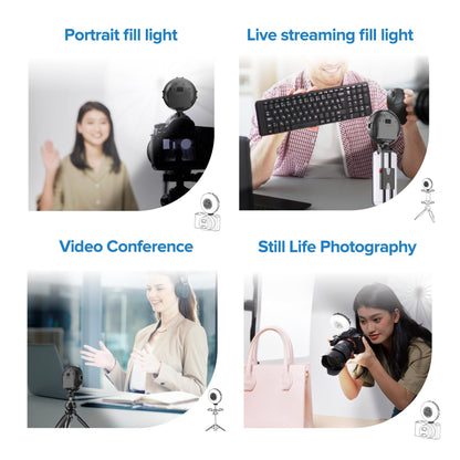 US Local SANSI Portable Rechargeable Fill Light, 8.6W Selfie & Video Light With 9 Color Temperatures & 5 Brightness Levels For Phone, Camera, Laptop, Makeup, Video Calls, Camping