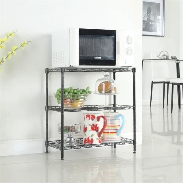 US Local Concise 3 Layers Carbon Steel  PP Storage Rack, Kitchen Storage Rack RT
