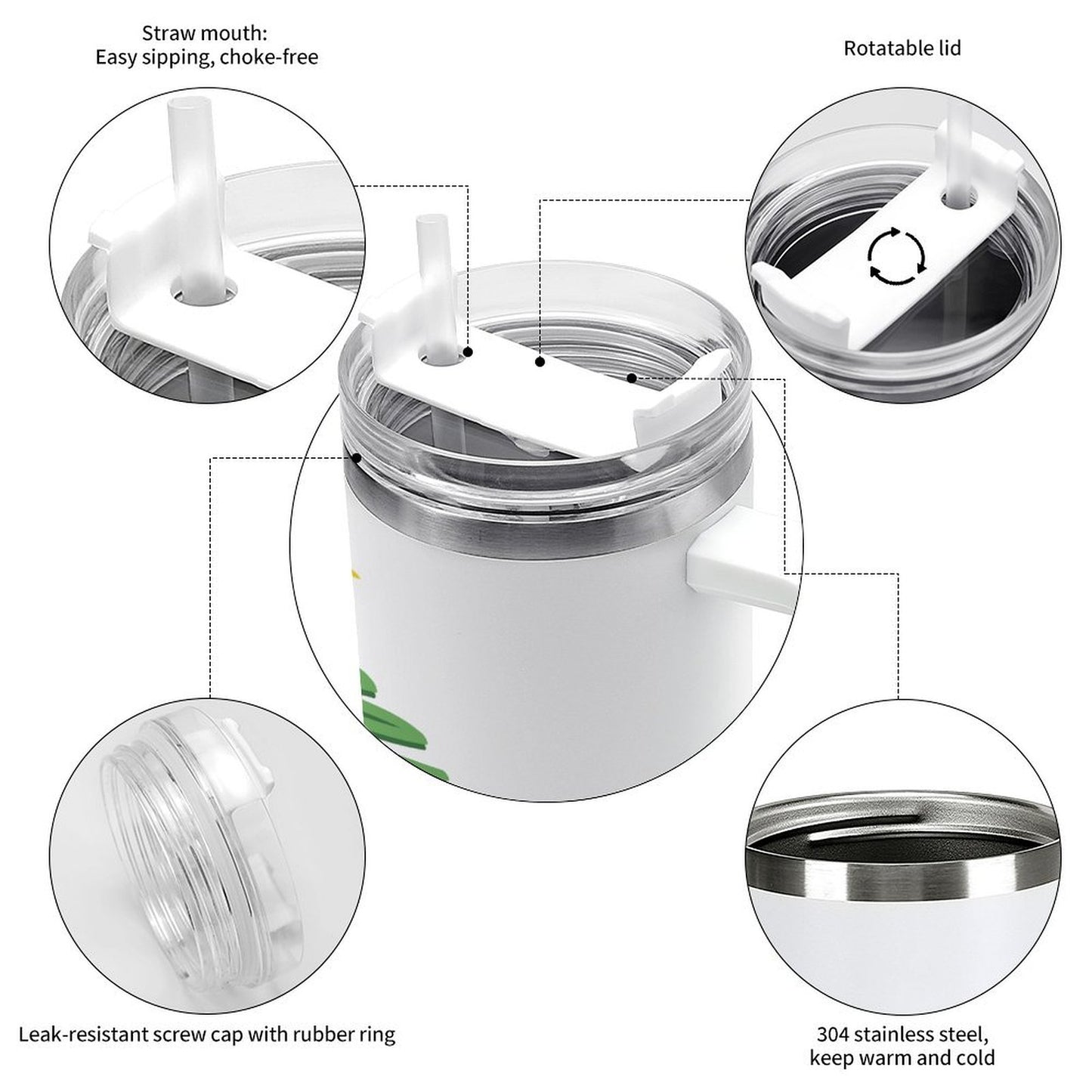 PHDT00319 POD US Local Tumbler 40 oz Large Capacity Car Cup Christmas Tree