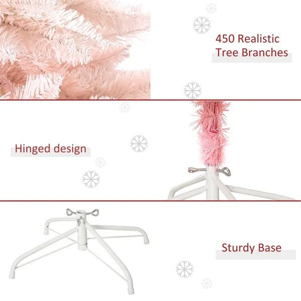 CA Local 5 ft Artificial Christmas Tree Home Decoration Automatic Open White