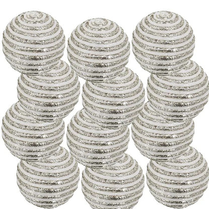 US Local D3.9 Christmas Ball Ornaments, Plastic Decorative Hanging Ball Christmas Tree Ornaments For Holiday Party Decorations, Set Of 12