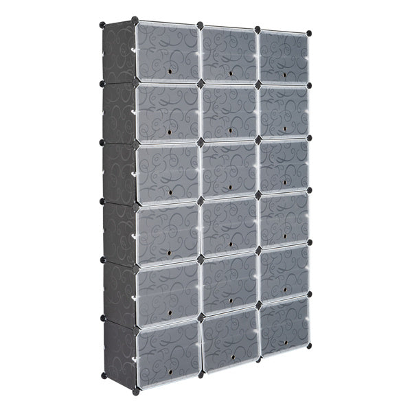 US Local 3 Rows, 12 Layers, 36 Compartments Plastic Shoe Box Storage Rack